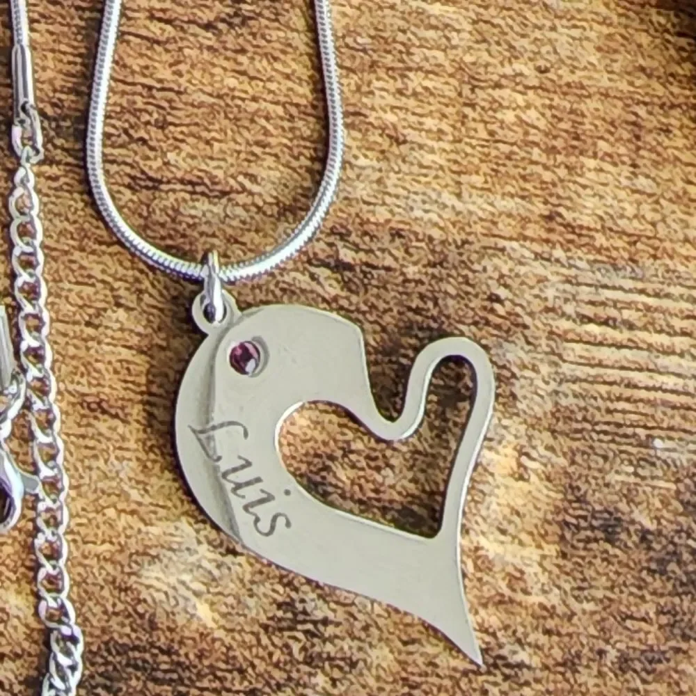 3 for $18 LUIS Silver Name Heart Necklace NWOT